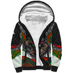 South Sydney Rabbitohs Sherpa Hoodie The Scream of Lightning Eyes - Indigenous Dot Ripping Effect