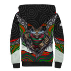 South Sydney Rabbitohs Sherpa Hoodie The Scream of Lightning Eyes - Indigenous Dot Ripping Effect