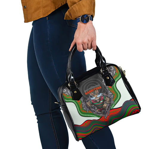 South Sydney Rabbitohs Shoulder Handbag The Scream of Lightning Eyes - Indigenous Dot Ripping Effect