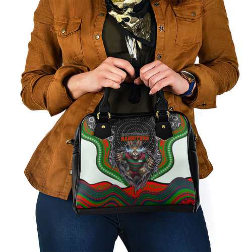South Sydney Rabbitohs Shoulder Handbag The Scream of Lightning Eyes - Indigenous Dot Ripping Effect