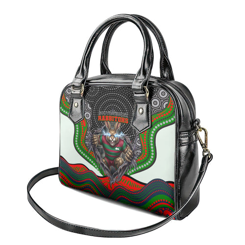 South Sydney Rabbitohs Shoulder Handbag The Scream of Lightning Eyes - Indigenous Dot Ripping Effect