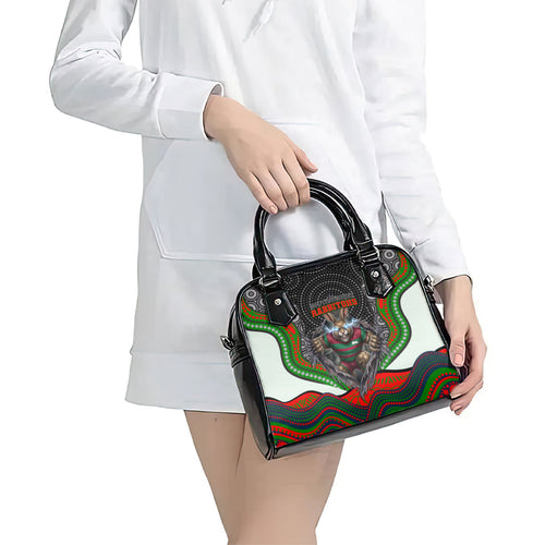 South Sydney Rabbitohs Shoulder Handbag The Scream of Lightning Eyes - Indigenous Dot Ripping Effect