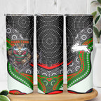 South Sydney Rabbitohs Skinny Tumbler The Scream of Lightning Eyes - Indigenous Dot Ripping Effect