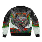 South Sydney Rabbitohs Sleeve Zip Bomber Jacket The Scream of Lightning Eyes - Indigenous Dot Ripping Effect