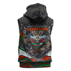 South Sydney Rabbitohs Sleeveless Hoodie The Scream of Lightning Eyes - Indigenous Dot Ripping Effect