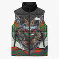 South Sydney Rabbitohs Sleeveless Puffer Jacket The Scream of Lightning Eyes - Indigenous Dot Ripping Effect