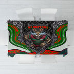 South Sydney Rabbitohs Tablecloth The Scream of Lightning Eyes - Indigenous Dot Ripping Effect