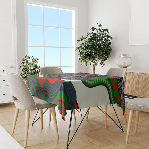 South Sydney Rabbitohs Tablecloth The Scream of Lightning Eyes - Indigenous Dot Ripping Effect