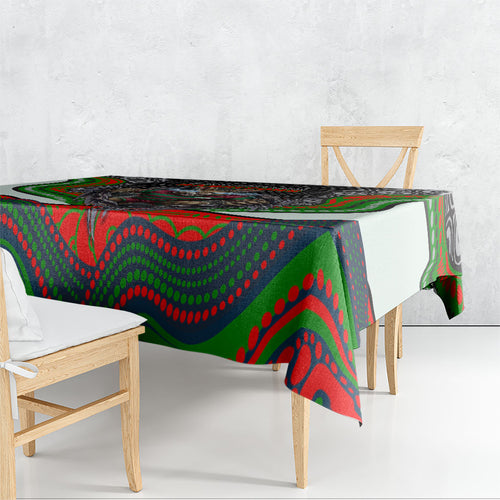 South Sydney Rabbitohs Tablecloth The Scream of Lightning Eyes - Indigenous Dot Ripping Effect