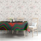 South Sydney Rabbitohs Tablecloth The Scream of Lightning Eyes - Indigenous Dot Ripping Effect