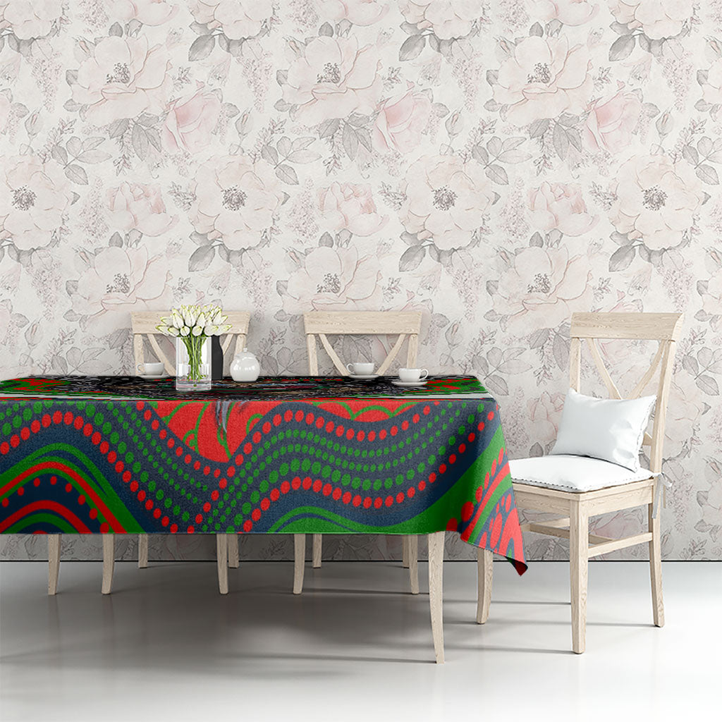 South Sydney Rabbitohs Tablecloth The Scream of Lightning Eyes - Indigenous Dot Ripping Effect