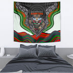 South Sydney Rabbitohs Tapestry The Scream of Lightning Eyes - Indigenous Dot Ripping Effect