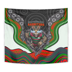 South Sydney Rabbitohs Tapestry The Scream of Lightning Eyes - Indigenous Dot Ripping Effect