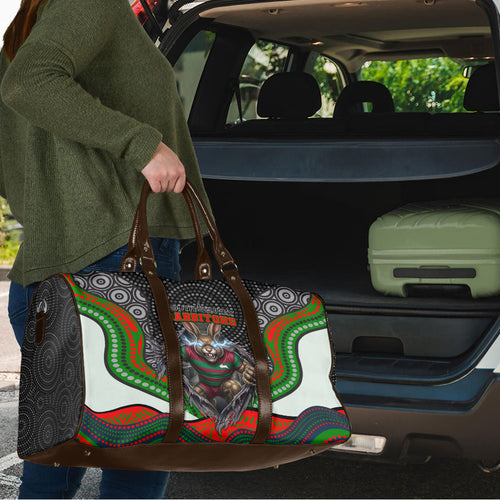 South Sydney Rabbitohs Travel Bag The Scream of Lightning Eyes - Indigenous Dot Ripping Effect