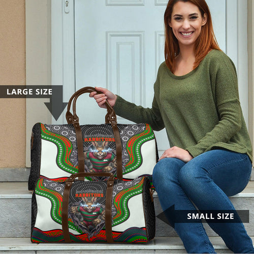 South Sydney Rabbitohs Travel Bag The Scream of Lightning Eyes - Indigenous Dot Ripping Effect