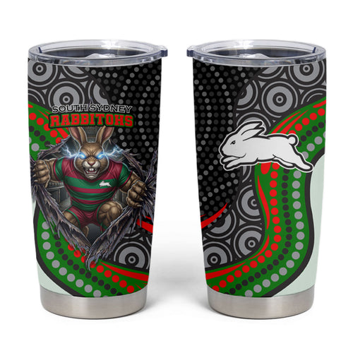 South Sydney Rabbitohs Tumbler Cup The Scream of Lightning Eyes - Indigenous Dot Ripping Effect