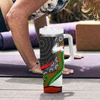 South Sydney Rabbitohs Tumbler With Handle The Scream of Lightning Eyes - Indigenous Dot Ripping Effect