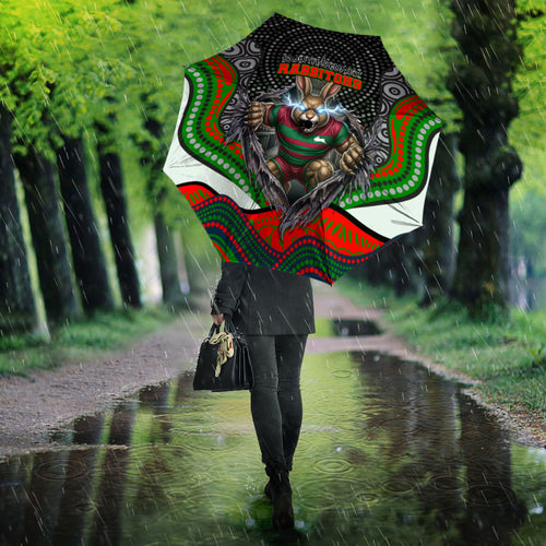 South Sydney Rabbitohs Umbrella The Scream of Lightning Eyes - Indigenous Dot Ripping Effect