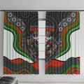 South Sydney Rabbitohs Window Curtain The Scream of Lightning Eyes - Indigenous Dot Ripping Effect