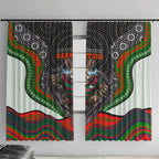 South Sydney Rabbitohs Window Curtain The Scream of Lightning Eyes - Indigenous Dot Ripping Effect