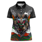 South Sydney Rabbitohs Women Polo Shirt The Scream of Lightning Eyes - Indigenous Dot Ripping Effect