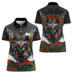 South Sydney Rabbitohs Women Polo Shirt The Scream of Lightning Eyes - Indigenous Dot Ripping Effect