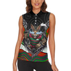 South Sydney Rabbitohs Women Sleeveless Polo Shirt The Scream of Lightning Eyes - Indigenous Dot Ripping Effect