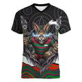 South Sydney Rabbitohs Women V-Neck T-Shirt The Scream of Lightning Eyes - Indigenous Dot Ripping Effect