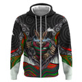 South Sydney Rabbitohs Zip Hoodie The Scream of Lightning Eyes - Indigenous Dot Ripping Effect