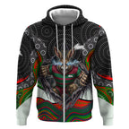 South Sydney Rabbitohs Zip Hoodie The Scream of Lightning Eyes - Indigenous Dot Ripping Effect