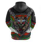 South Sydney Rabbitohs Zip Hoodie The Scream of Lightning Eyes - Indigenous Dot Ripping Effect