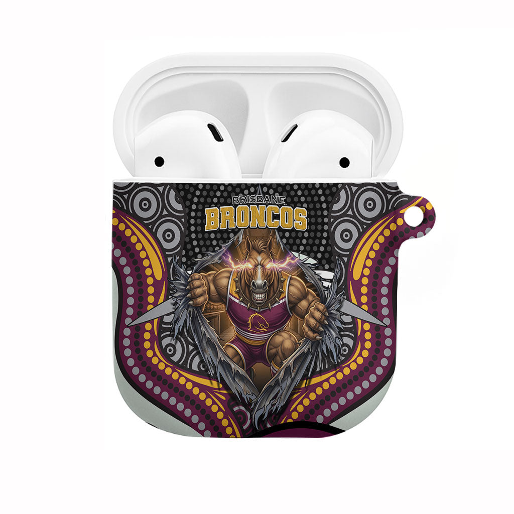 Brisbane Broncos AirPods Case The Scream of Lightning Eyes - Indigenous Dot Ripping Effect