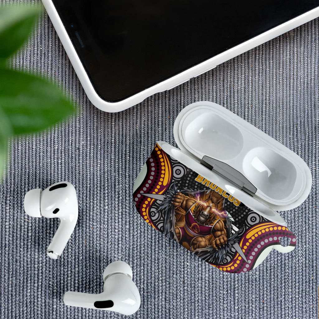 Brisbane Broncos AirPods Case The Scream of Lightning Eyes - Indigenous Dot Ripping Effect
