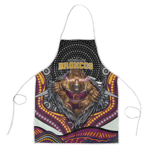 Brisbane Broncos Apron The Scream of Lightning Eyes - Indigenous Dot Ripping Effect