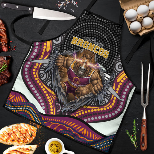 Brisbane Broncos Apron The Scream of Lightning Eyes - Indigenous Dot Ripping Effect
