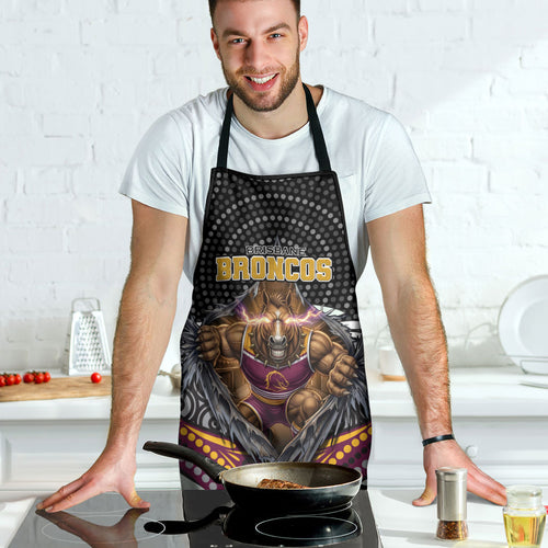 Brisbane Broncos Apron The Scream of Lightning Eyes - Indigenous Dot Ripping Effect