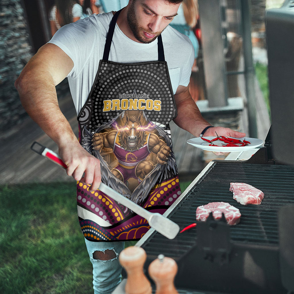 Brisbane Broncos Apron The Scream of Lightning Eyes - Indigenous Dot Ripping Effect