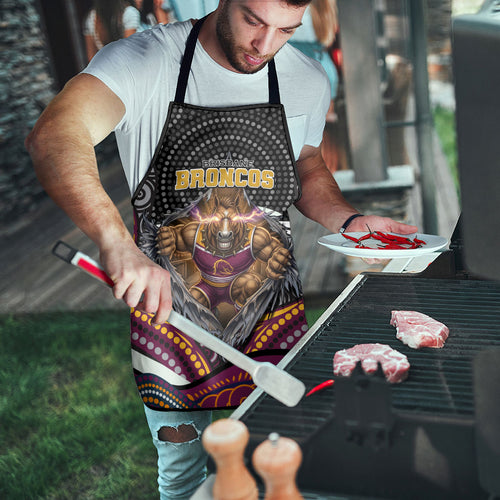 Brisbane Broncos Apron The Scream of Lightning Eyes - Indigenous Dot Ripping Effect