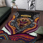 Brisbane Broncos Area Rug The Scream of Lightning Eyes - Indigenous Dot Ripping Effect