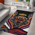 Brisbane Broncos Area Rug The Scream of Lightning Eyes - Indigenous Dot Ripping Effect