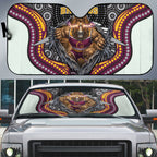 Brisbane Broncos Auto Sun Shade The Scream of Lightning Eyes - Indigenous Dot Ripping Effect