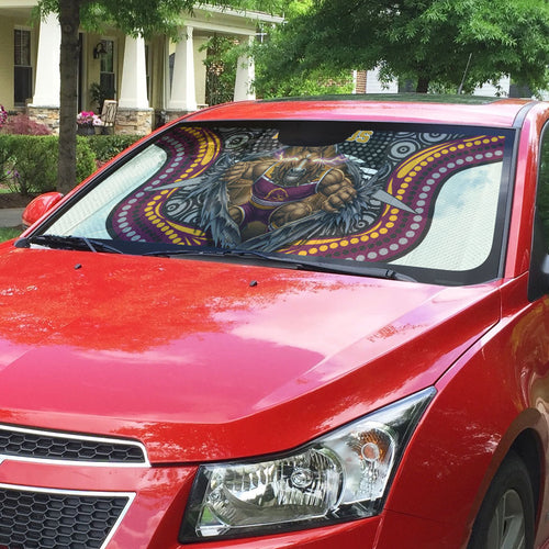 Brisbane Broncos Auto Sun Shade The Scream of Lightning Eyes - Indigenous Dot Ripping Effect