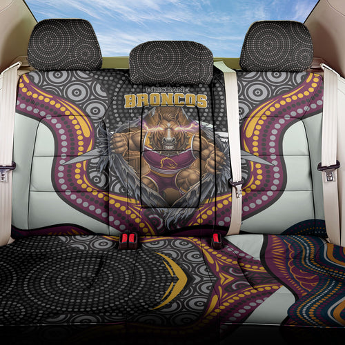Brisbane Broncos Back Car Seat Cover The Scream of Lightning Eyes - Indigenous Dot Ripping Effect