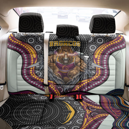 Brisbane Broncos Back Car Seat Cover The Scream of Lightning Eyes - Indigenous Dot Ripping Effect