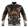 Brisbane Broncos Baseball Jacket The Scream of Lightning Eyes - Indigenous Dot Ripping Effect