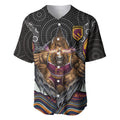 Brisbane Broncos Baseball Jersey The Scream of Lightning Eyes - Indigenous Dot Ripping Effect