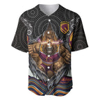 Brisbane Broncos Baseball Jersey The Scream of Lightning Eyes - Indigenous Dot Ripping Effect