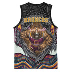 Brisbane Broncos Basketball Jersey The Scream of Lightning Eyes - Indigenous Dot Ripping Effect