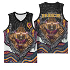 Brisbane Broncos Basketball Jersey The Scream of Lightning Eyes - Indigenous Dot Ripping Effect