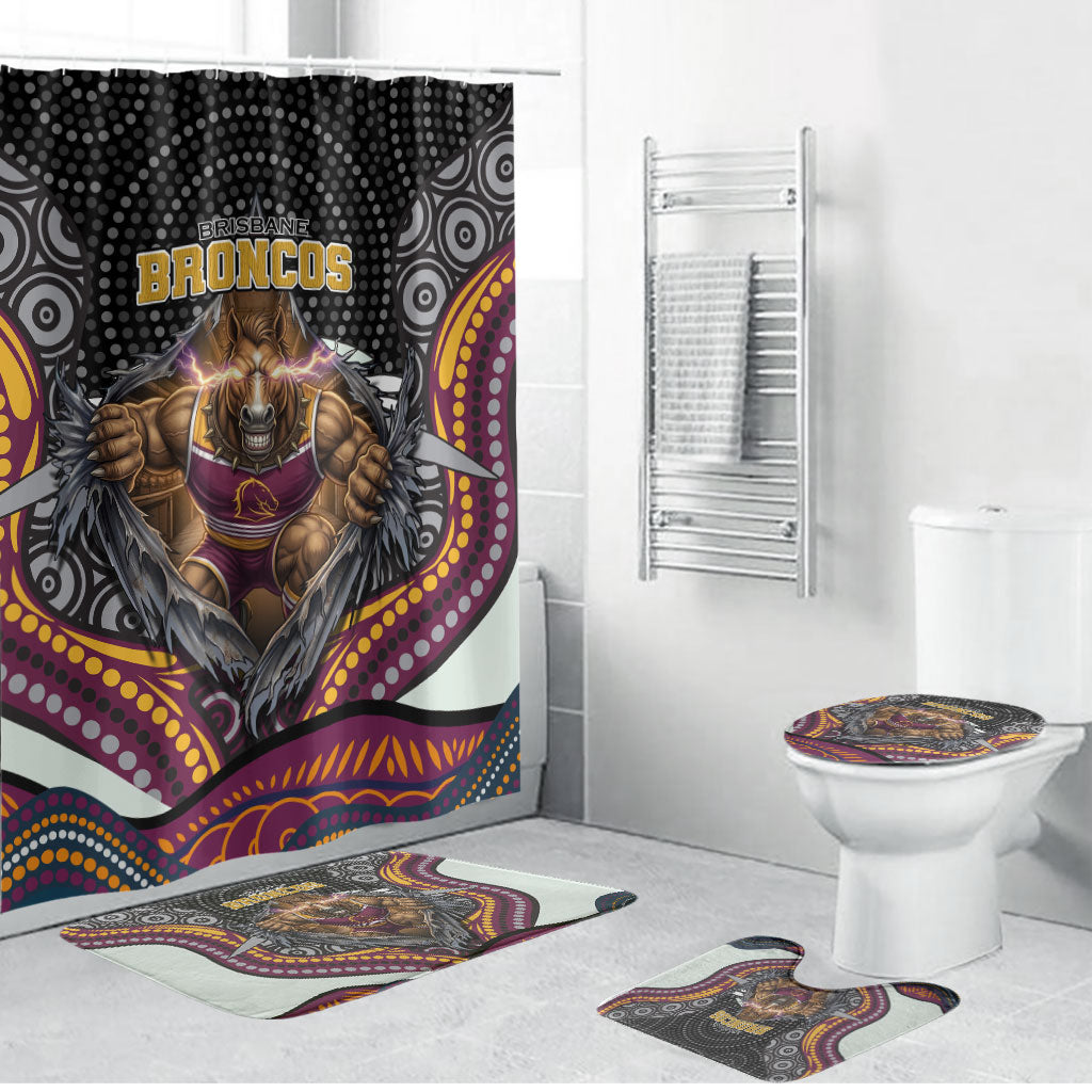 Brisbane Broncos Bathroom Set The Scream of Lightning Eyes - Indigenous Dot Ripping Effect